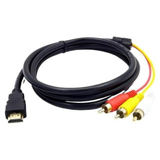 UHUSE Hdmi-compatible Male to 3 RCA AV Audio Video 5FT Cable Cord Adapter  for TV HDTV DVD 1080p