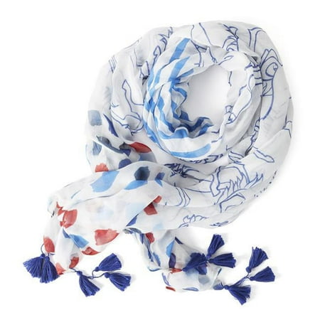 Ariat AI10019597 English Glynn Gloaming Scarf, White & Blue - One Size
