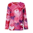 thumbnail image 4 of Garbnen Valentine Day Tops for Women Cute Heart Print O Neck Long Sleeve Shirts for Women Fashion Spring Summer Tunic Tops for Women, 4 of 5