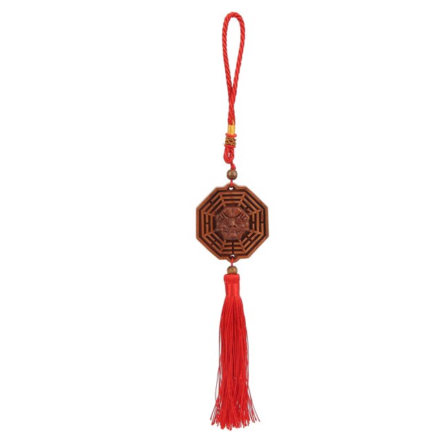 Colgante Feng Shui, diseño de borla de madera de Durazno, adorno colgante chino Feng Shui para decoración de puertas exteriores, regalos