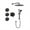Matte Black, variant on Cfowner Shower Faucets Sets, Wall Mounted Shower Faucet Set for Bathroom, Shower System with Shower Head, Hand Shower, Slide Bar, Bodysprays, Shower Arm Hose, Valve Trim