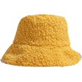 thumbnail image 5 of CoCopeaunts Women Bucket Hat Hats Double-Sided Artificial Lamb Solid Color Autumn Winter Warm Fisherman Hat Foldable Basin Hat, 5 of 8