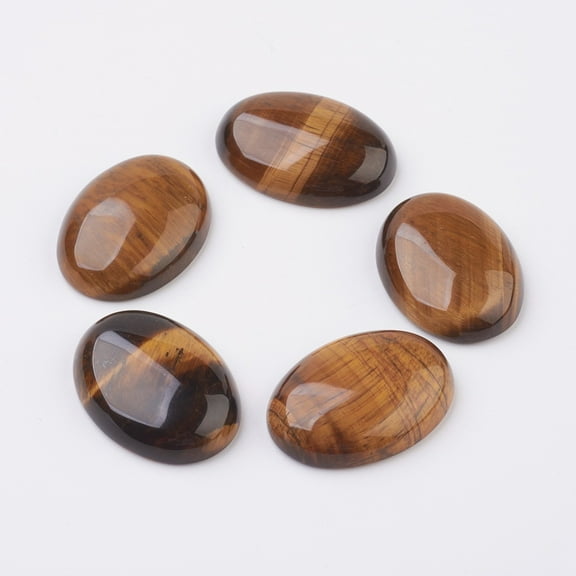 Natural Tiger Eye Flat Back Cabochons Oval 40x30x8.5mm