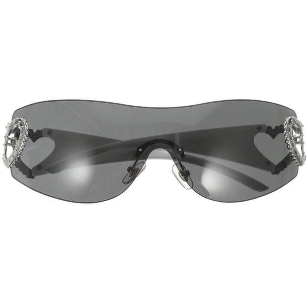 KAKOWELY Gafas de sol sin marco de moda, gafas con estampado de corazón hueco, gafas de sol unisex elegantes