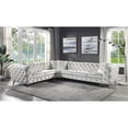 thumbnail image 2 of ACME Atronia Fabric Upholstered Tufted Sectional Sofa with 4 Pillows in Beige, 2 of 7