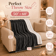 thumbnail image 6 of PYROEPLEEA Heated Throw Blanket 50 x 60 in, Flannel Sherpa, 6 Heat Settings, 1-12 Hour Auto Off, Machine Washable for Couch or Bed-Dark Gray, 6 of 8