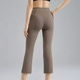 thumbnail image 2 of SWSMCLT Women's Autumn Pants Chic Cigarette Elasthane Curvy Spring Pull On Trousers Breathable Leggings Khaki X-Small, 2 of 2