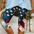 thumbnail image 4 of QATAINLAV Womens 4th of July Outfits American Flag Star Stripe Capri Leggings Summer Casual Tummy Control Cropped Yoga Pants Workout Tight Capris Sales Today Blue XL, 4 of 8