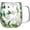 White/Green, variant on Double-walled glass tea cup (with handle), transparent double-walled glass tea latte coffee cup, borosilicate glass tea cup.