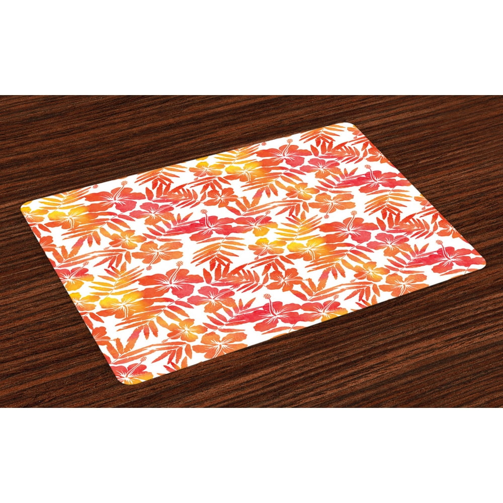 Jungle Placemats Set of 4 Watercolor Art Inspired by Exotic Island
