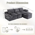 thumbnail image 5 of CARZZI 103" Cloud Modular Sectional Couches for Living Room, Modern L Shaped Boneless Sofa Couch with Ottoman & 2 Lumbar Pillows, Comfy Corduroy Deep Seat 3 Seater Sofa (Gray) | No Assembly Needed, 5 of 7
