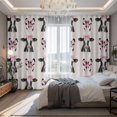 thumbnail image 2 of Cute Bow Cow Blackout Curtains for Bedroom/Living Room, Pinch Pleated Black Out Curtains, Beige Farmhouse Cute Animals Room Darkening Window Drapes with Hooks 2 Panels, 59"x70", 2 of 8