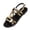 Gold, variant on ShiShine Womens Double Buckle Flat Sandals Multi Strap Adjustable Ankle Buckle Comfort Summer Casual Beach Sandals