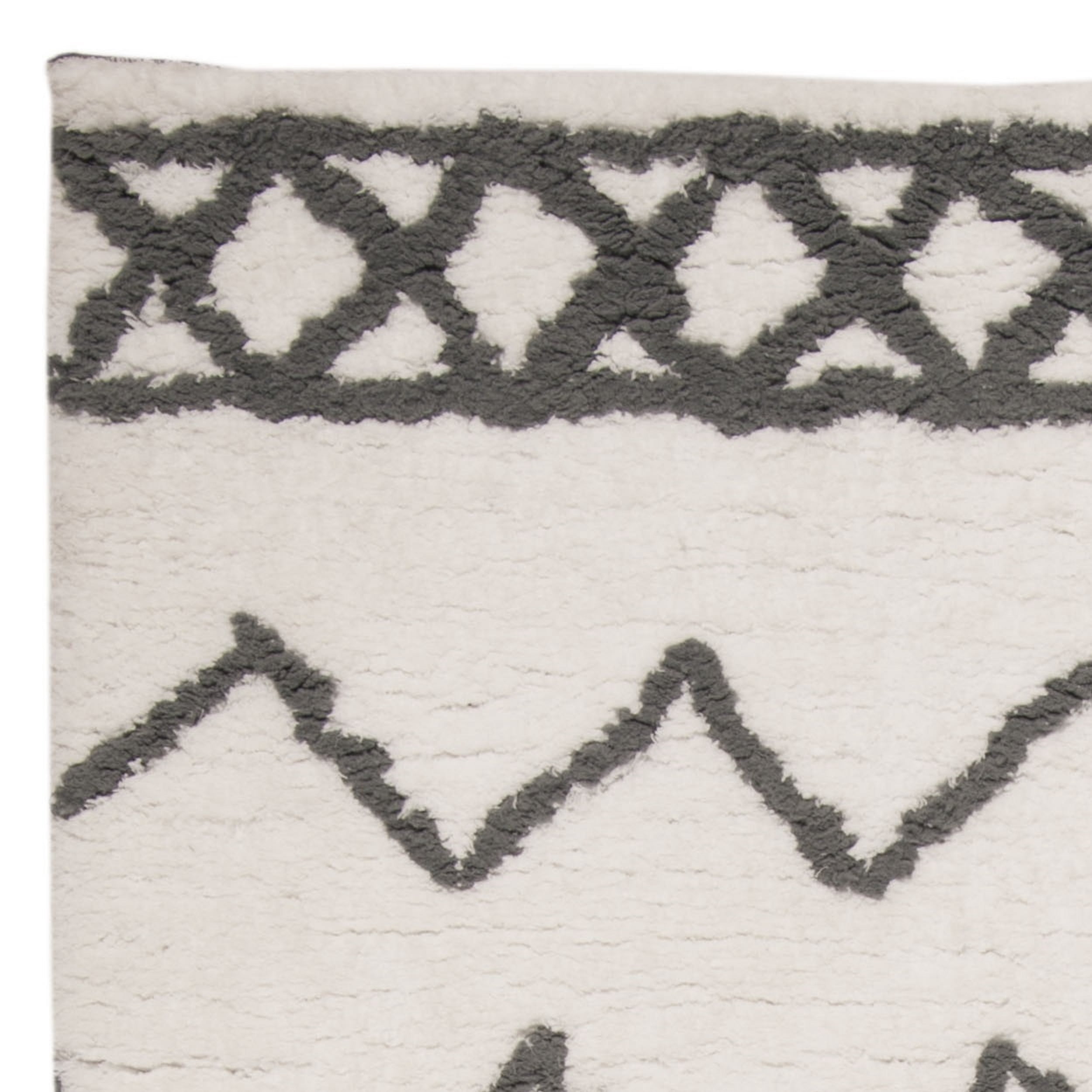 SAFAVIEH Equinox Erica Abstract Polyester Shag Area Rug, Cream/Grey, 5' x 8'