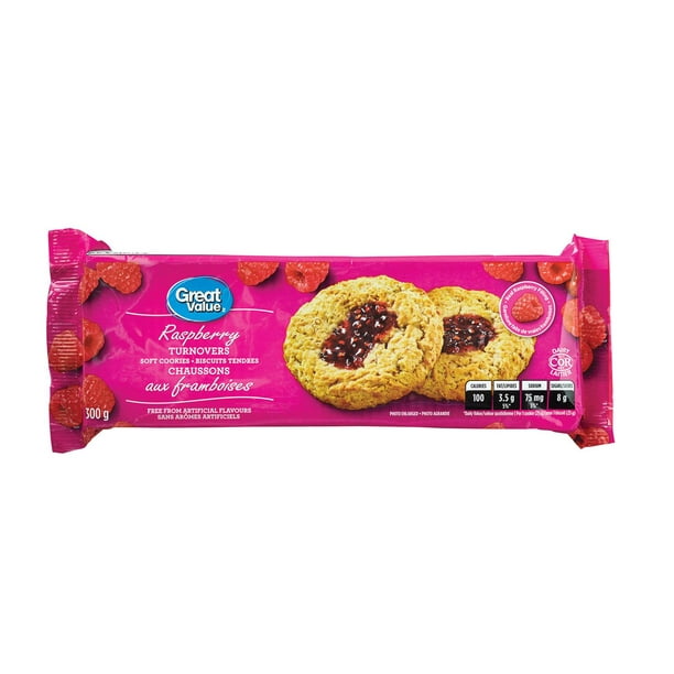 Biscuits tendres chaussons aux framboises de Great Value 300 g