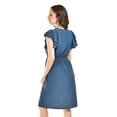 thumbnail image 3 of Vestido manga con volantes Roman Fashion /Juvenil, 8867-SO (Azul petroleo) azul petroleo G, 3 of 5