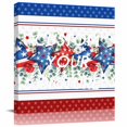 thumbnail image 2 of Independence Day Wall Art Painting on Canvas, Star Stripe Flag Eucalyptus Red Blue Canvas Art Home Prints Wall Art Framed Modern Artwork for Living Room Bedroom Wall Decor 8x8in, 2 of 9
