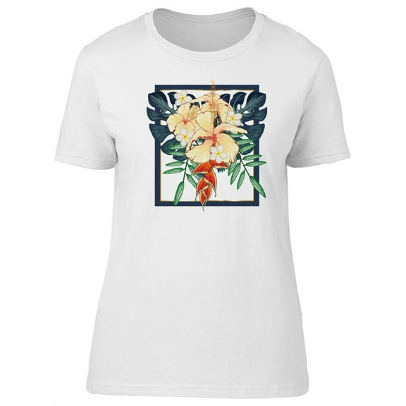 Summer Time Tropical Flower Art T-Shirt Women -Image by Shutterstock, Female Small
