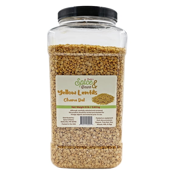 Split Yellow Lentils | Chana Dal | by Dasher's Spice & Beans | 8 lb