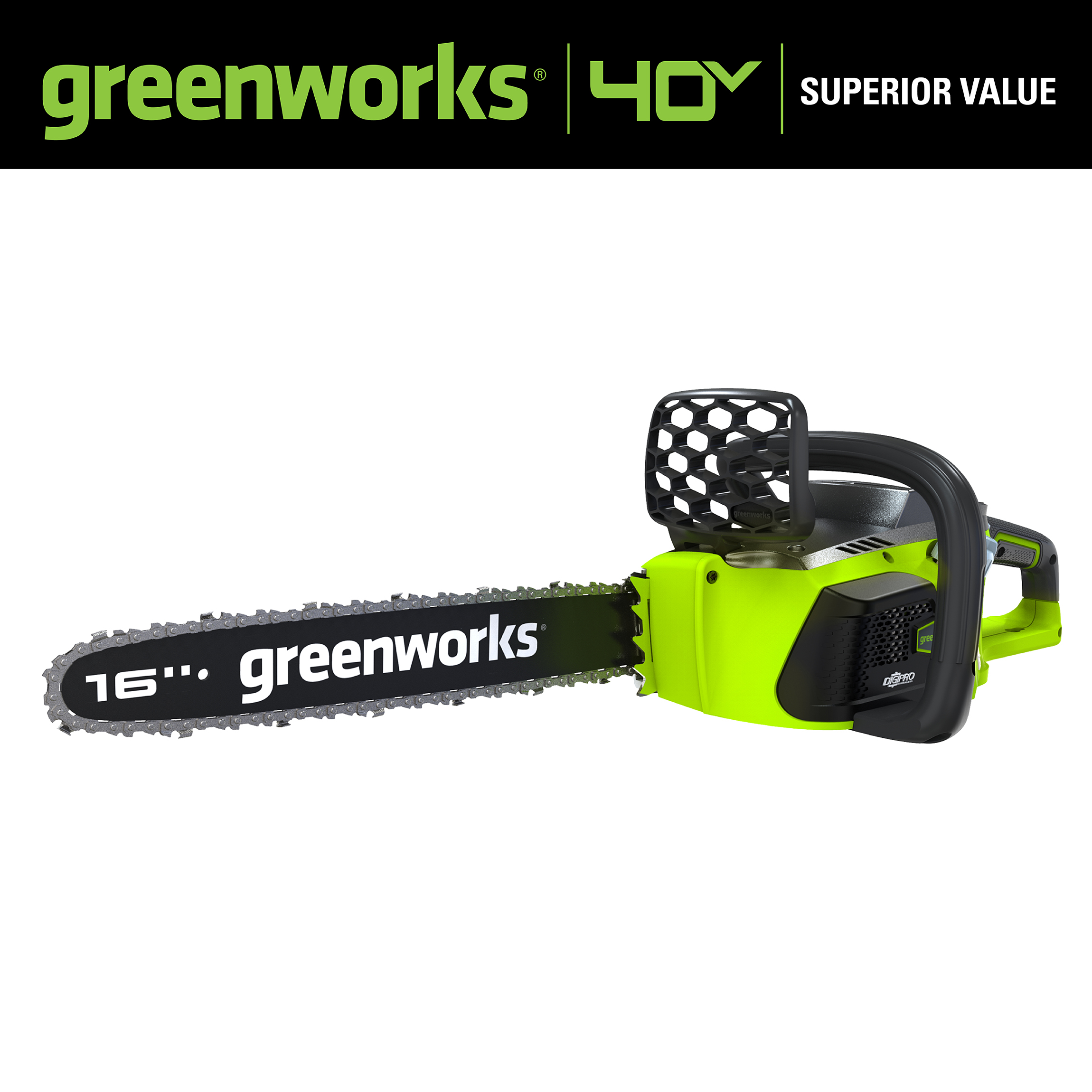 Greenworks GMax 40V 16 Inch Bar DigiPro Cordless Chainsaw (Battery Not Included) - image 4 of 13
