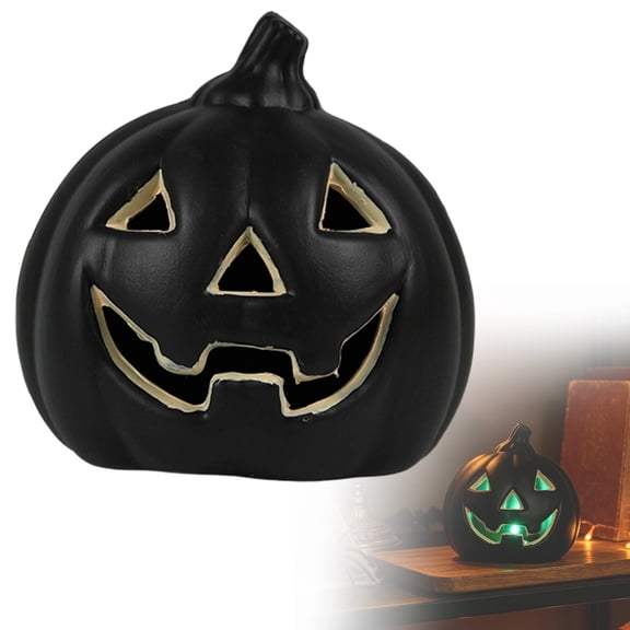 Plastic Jack O Lantern Pumpkins Halloween Light up Pumpkin Outdoor Indoor Battery Operated Lighted Pumpkin with Spooky Face Halloween Pumpkin Decorations Party Favor Gifts