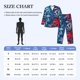 thumbnail image 4 of Balery Red And Blue Leaves Pijama para Hombre de Dos Piezas con Manga Larga, Conjunto de Dormir y Descanso Suave con Bolsillos-Large, 4 of 7