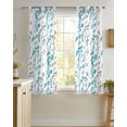 thumbnail image 4 of Teal Blue Grey Botanical Sheer Curtains 45 Inch Length 2 Panels Set for Living Room/Bedroom, Spring Floral Summer Farmhouse Kitchen Curtains Grommet Semi-Sheer Curtains Window Treatments 42"x45"x2, 4 of 7