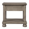 thumbnail image 3 of Benzara 1 Drawer Wooden End Table with Bun Feet and Open Bottom Shelf, Gray, 3 of 5