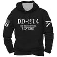 thumbnail image 4 of Valora Men Sweatshirt Men's Hooded Sweatshirt for Winter Comfort and Everyday Wear – Double Layered Veteran Printed Hoodie for Leisure Business and International Trade Black 2XL, 4 of 4
