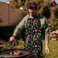 thumbnail image 4 of Pioneer Flower Floral Print Pattern Cotton Linen Apron with Pockets, Waterproof Adjustable, 33x27 Inch for Kitchen, Gardening, BBQ, Salon, 4 of 6