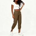 thumbnail image 5 of Lmueinov 2026 Women's 100% Corduroy Elastic Waist Cropped Jogger Pants, Side Pockets Loose Fit Soft Casual Capri Lounge Walking Trousers S-2XL, 5 of 8
