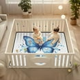 thumbnail image 2 of WOBOGO Blue Butterfly Baby Playmats Extra Large Waterproof Rollable Activity Pads for Toddlers 50×50inch, 2 of 7