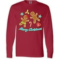 thumbnail image 3 of Inktastic Merry Christmas with Gingerbread Cookies Long Sleeve T-Shirt, 3 of 5