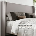 thumbnail image 4 of Merluxy 51.2" King Bed Frame with High Headboard,Upholstered Bed,Light Grey, 4 of 9