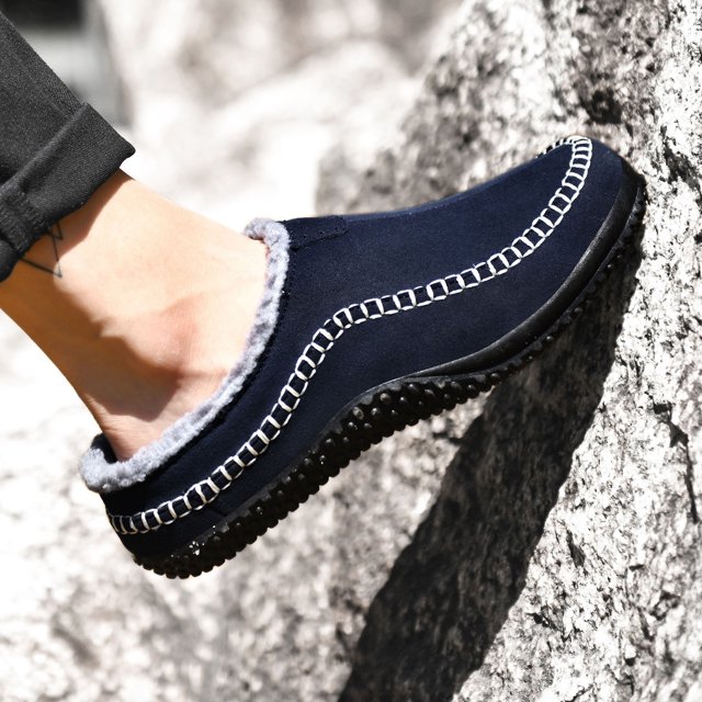 Chaussons en Coton pour Hommes Hiver Plus Velours Chaussures d'Intérieur Chaussures Paresseuses