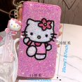 thumbnail image 4 of Monedero con cremallera de Sanrio Hello Kitty con diamantes de imitación y dibujos animados para mujer, bolso para teléfono, tarjetero y monedero de fiesta a la moda, 4 of 6