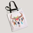 thumbnail image 2 of Bolsa de Lona Reutilizable ABPHQTO Acuarela Toro Cráneo Flores Plumas 36x41 cm, 2 of 2