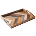 thumbnail image 3 of MyGift 16 x 12-Inch Rustic Multi Color Chevron Rectangular Wood Breakfast Serving Tray, 3 of 7