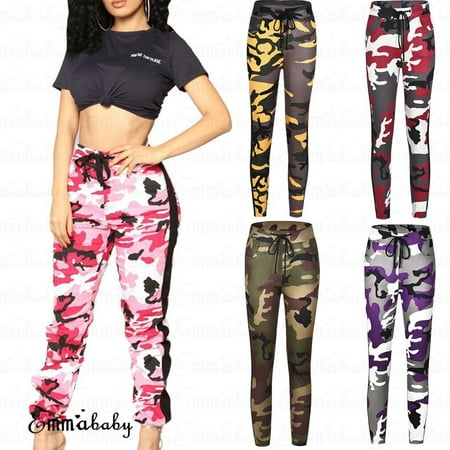 Women Jeans Camo Cargo Floral Stretchy Military Army Skinny Camouflage ...