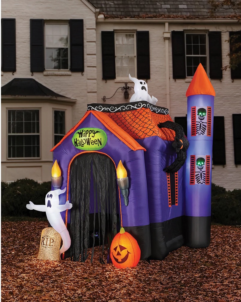 Pre-Lit 12FT Inflatable Haunted House Archway Tunnel for Halloween ...