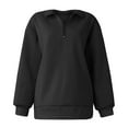 thumbnail image 7 of IROINNID Hoodies for Women Zip Up Home Solid Color Lapel Neck Long Sleeve Loose T-Shirt Blouse Pullover Tops,Black, 7 of 7