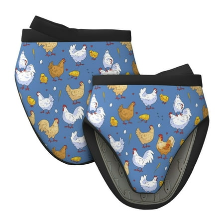 

Qekee Chicken Family Print Non-Slip Mini Oven Mitt Silicone Oven Mitts Heat Resistant Kitchen Mittens Pinch Mitts Cooking Mitts