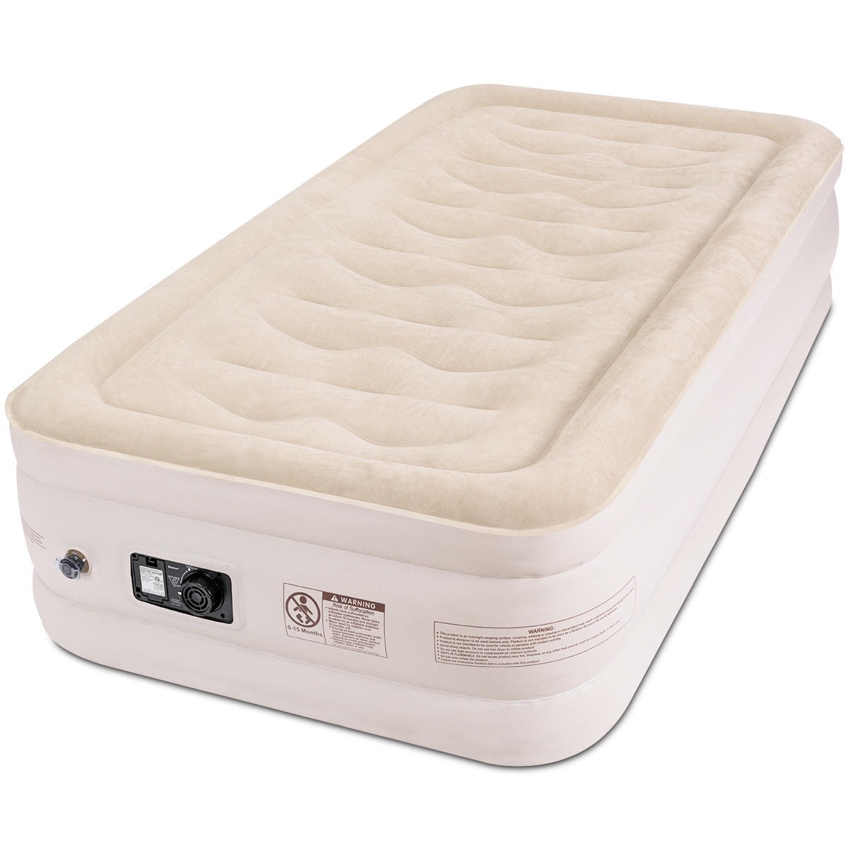 Gymax Air Mattress Inflatable Upgraded Luxury Airbed Raised Builtin
