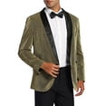 thumbnail image 4 of Lars Amadeus Men's Sequin Sport Coats Shawl Lapel One Button Wedding Shiny Blazer, 4 of 6