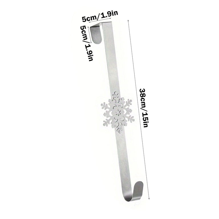 Silver Stainless Steel Door Wreath Hanger - Christmas Hook Metal Decoration 31cm