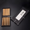 thumbnail image 3 of Japanese Chopsticks And Wind Printed Box Chopsticks Exquisite Black Box 5 Pairs, 3 of 4