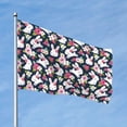 thumbnail image 2 of Picia Rabbit And Rose Printed Flag ,Rabbit And Rose Pattern Garden Flag Vertical Double,Yard Lawn Outdoor Decor 48x72", 2 of 9