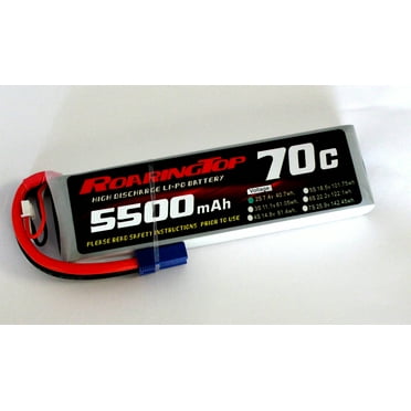 Roaring Top 70C 5500mAh 2S 7.4V LiPo Battery Pack with EC5 Plug