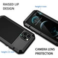 thumbnail image 4 of MYKOMI iPhone 12 Pro Max Metal  Case, Heavy Duty Shockproof Tough Rugged Case with Built-in Glass Screen Protector, 360 Full Body Dust Proof Protective Cover, Black, 4 of 7