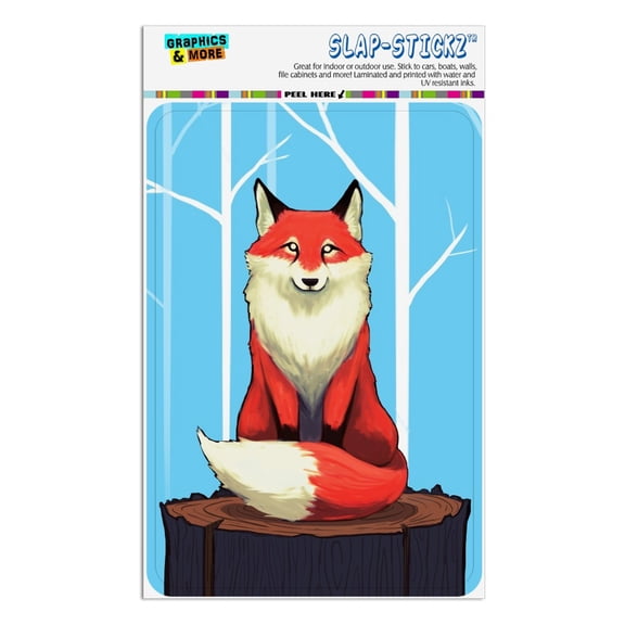 Fox on Tree Stump Home Business Office Sign